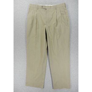 Brooks Brothers Cotton‎ Polyester Pleated Dress Pants (Men's 34x30) Tan